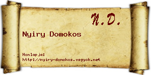 Nyiry Domokos névjegykártya